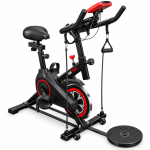 BICICLETA SPINNING PEQUEÑA CON LIGAS Y TWISTER (MSP531)