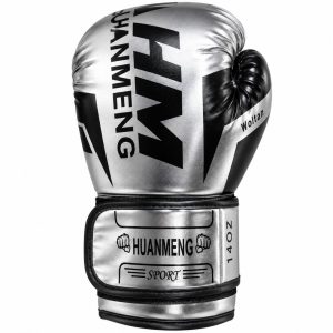 GUANTES DE BOX AHM 14 OZ COLOR PLATEADO