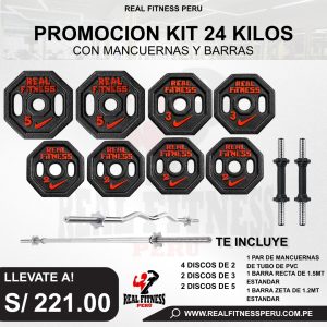 PROMOCION KIT 24KG CON MARCUERNAS Y BARRAS